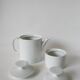 white ceramic teapot and sugar bowl Germany Thomas Design Modernist 1970