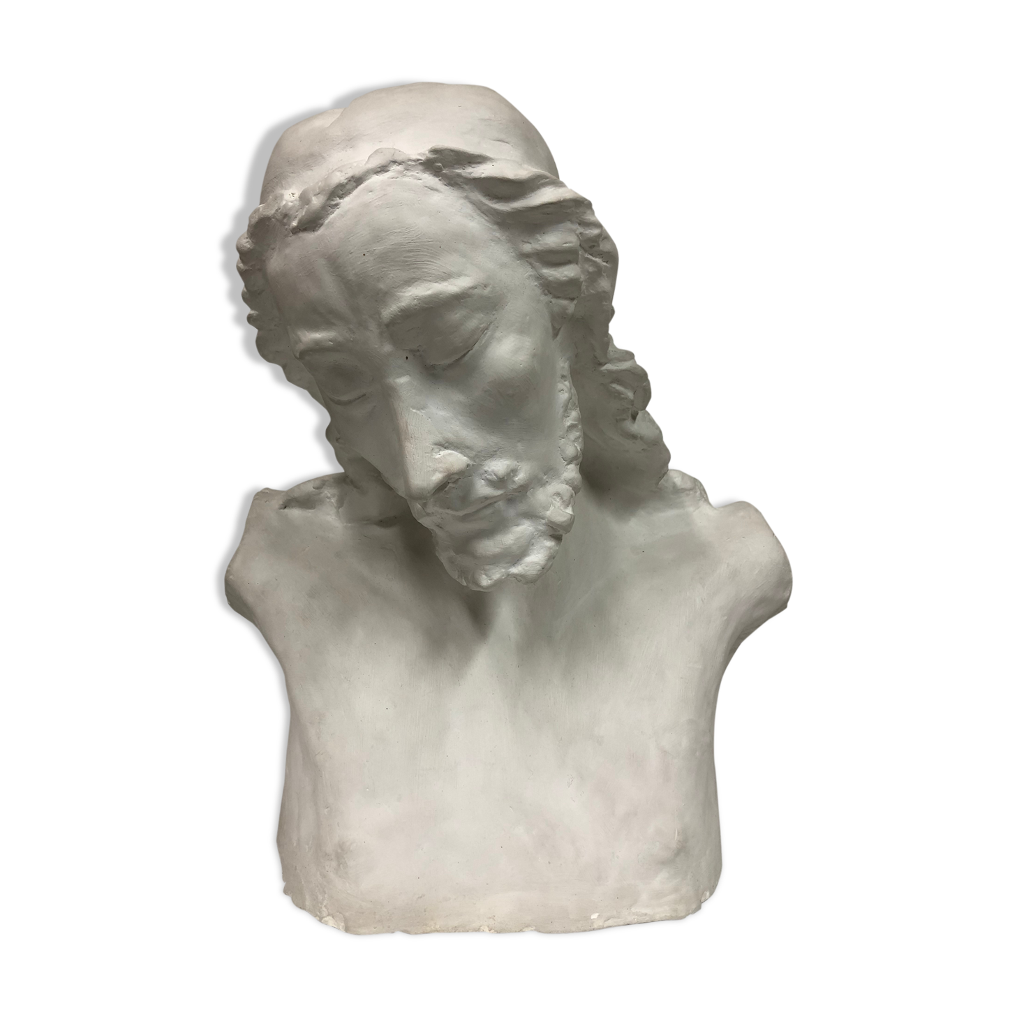 statue bust bearded man in plaster