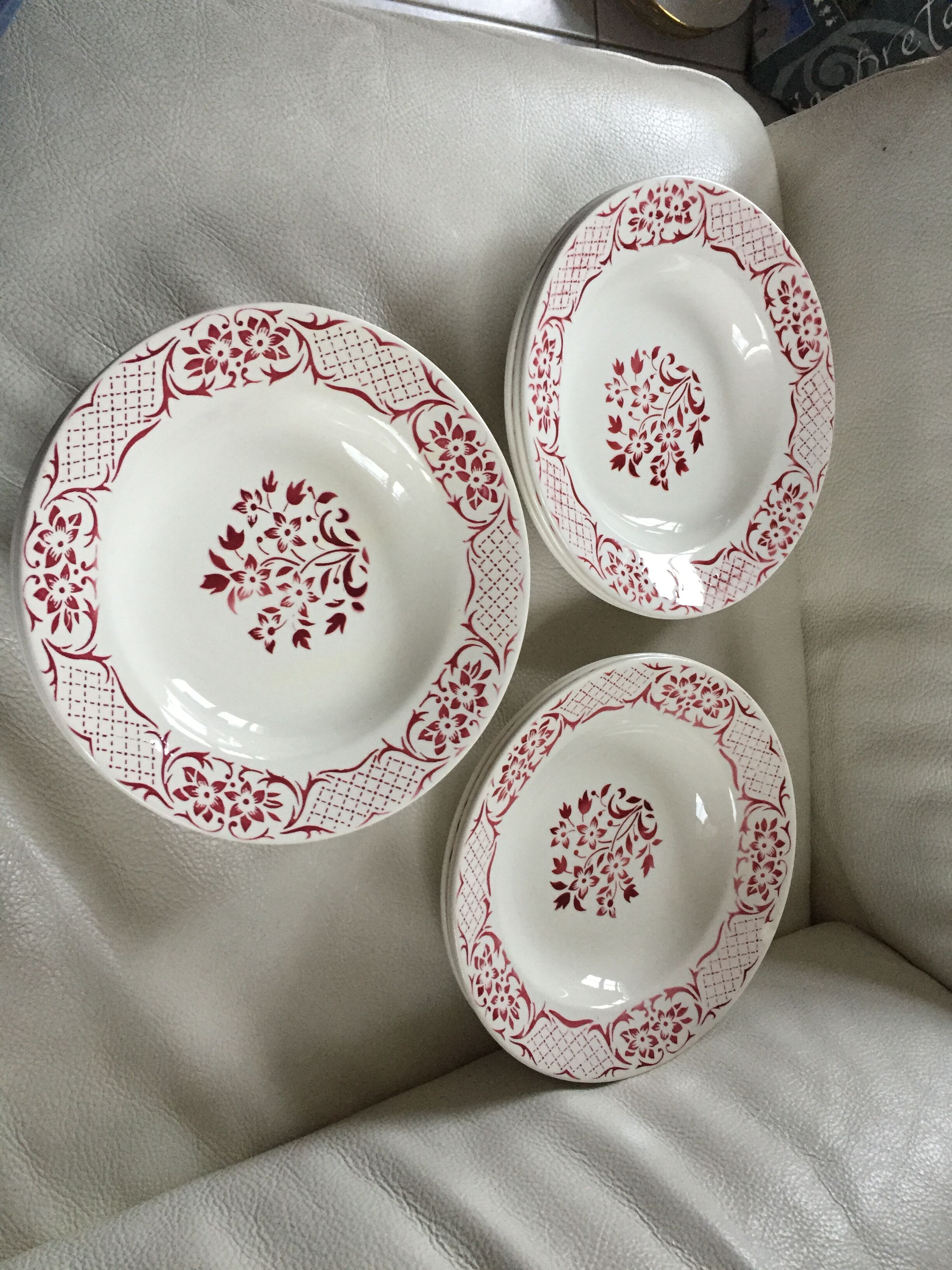 Ten vintage hollow plates Digoin Sarreguemines versailles model