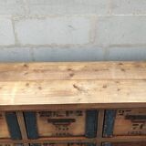 Ancien meuble d'atelier six tiroirs caisses