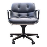 Charles Pollock – Executive Knoll office chair in black leather