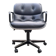 Charles Pollock – Executive Knoll office chair in black leather