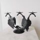 Vintage Forged Iron Grape Leaves Candlestick - Yugoslavia Mid-Century Decor