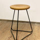 Bar stool in steel and oak
