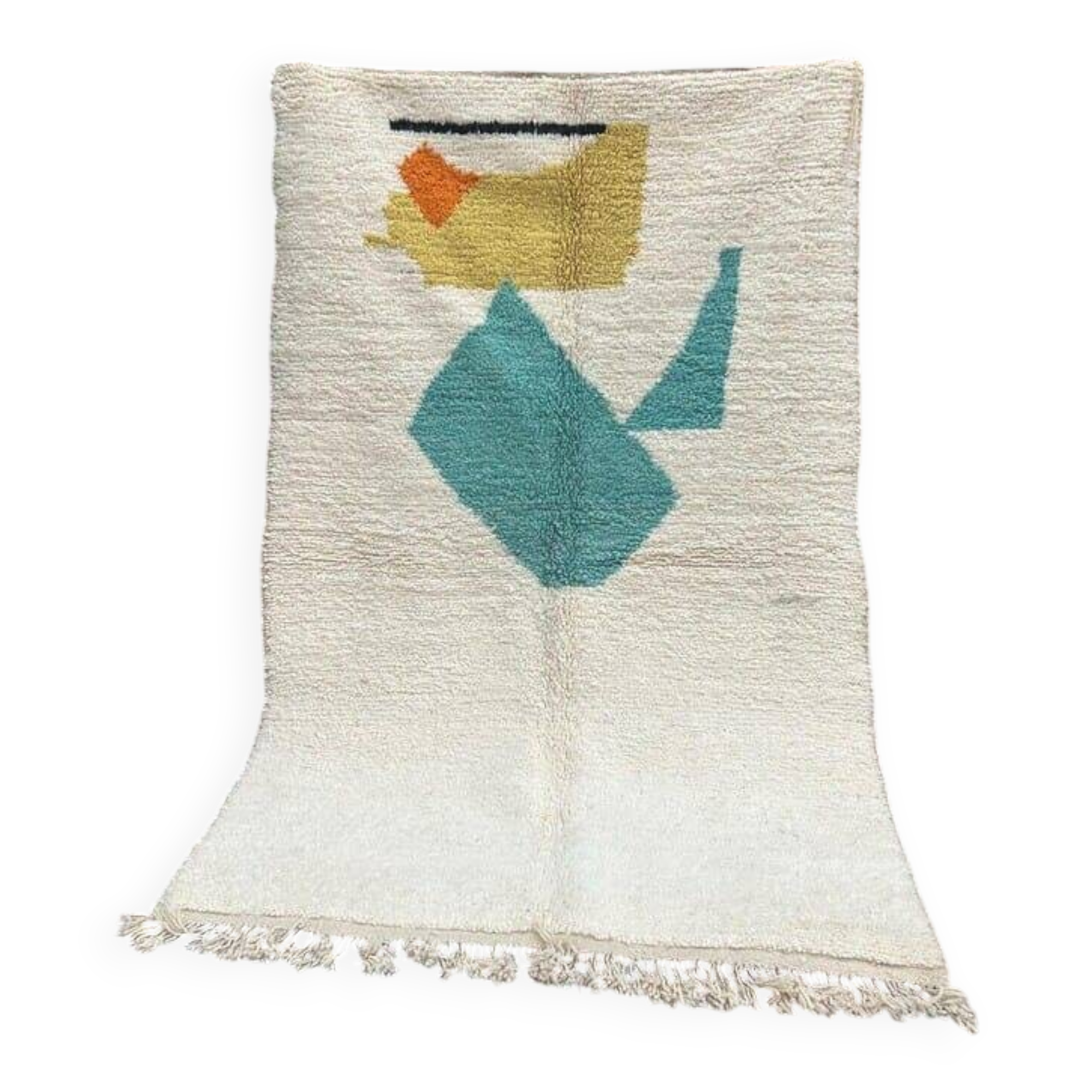 Handmade natural wool rug, size 150 x 250 cm