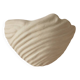 Shell-shaped ceramic applique handcrafted.