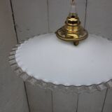 White toothed opaline hanging lamp