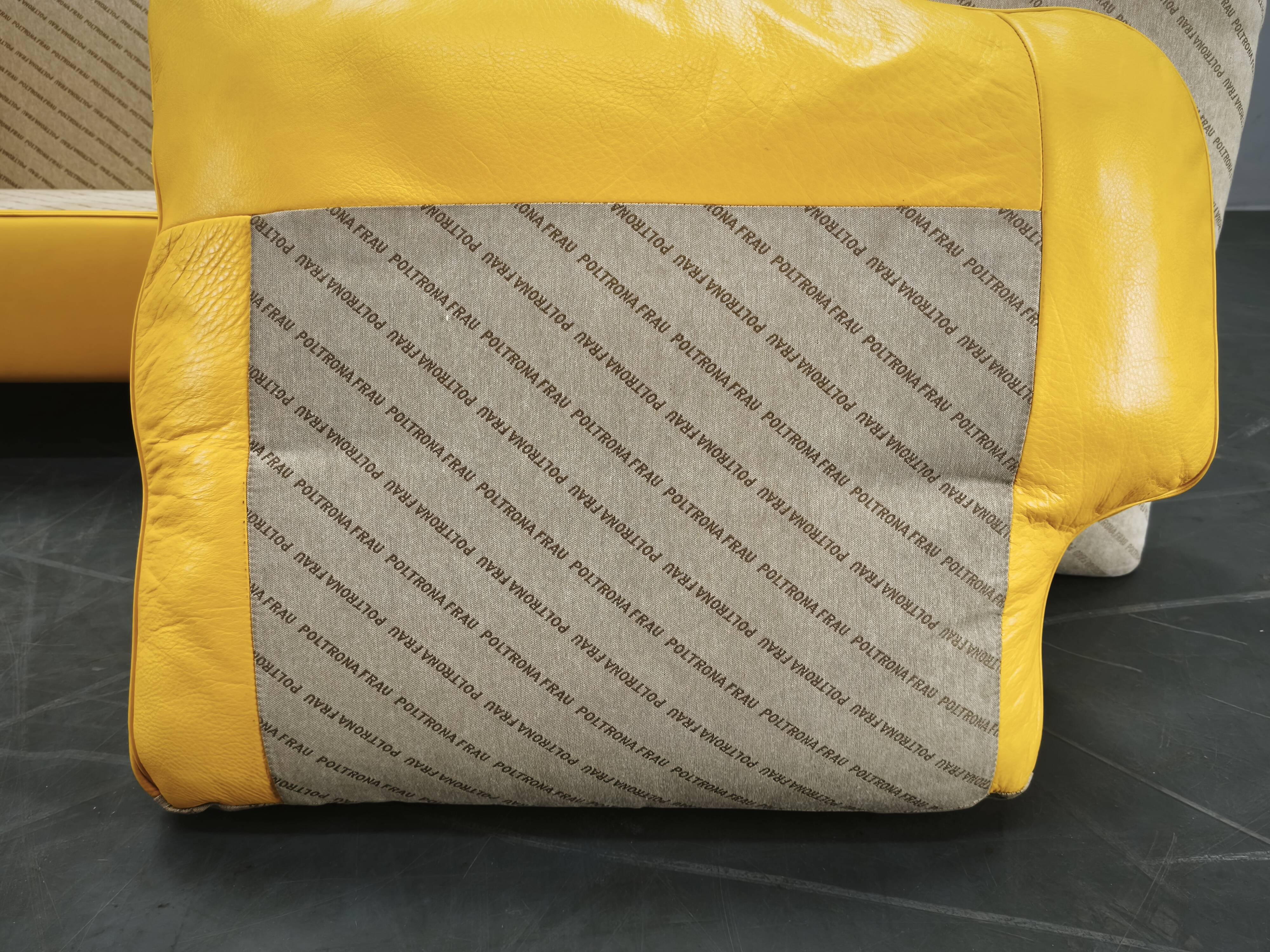 Poltrona Frau George Leather Sofa, Italy, 1992, Labeled