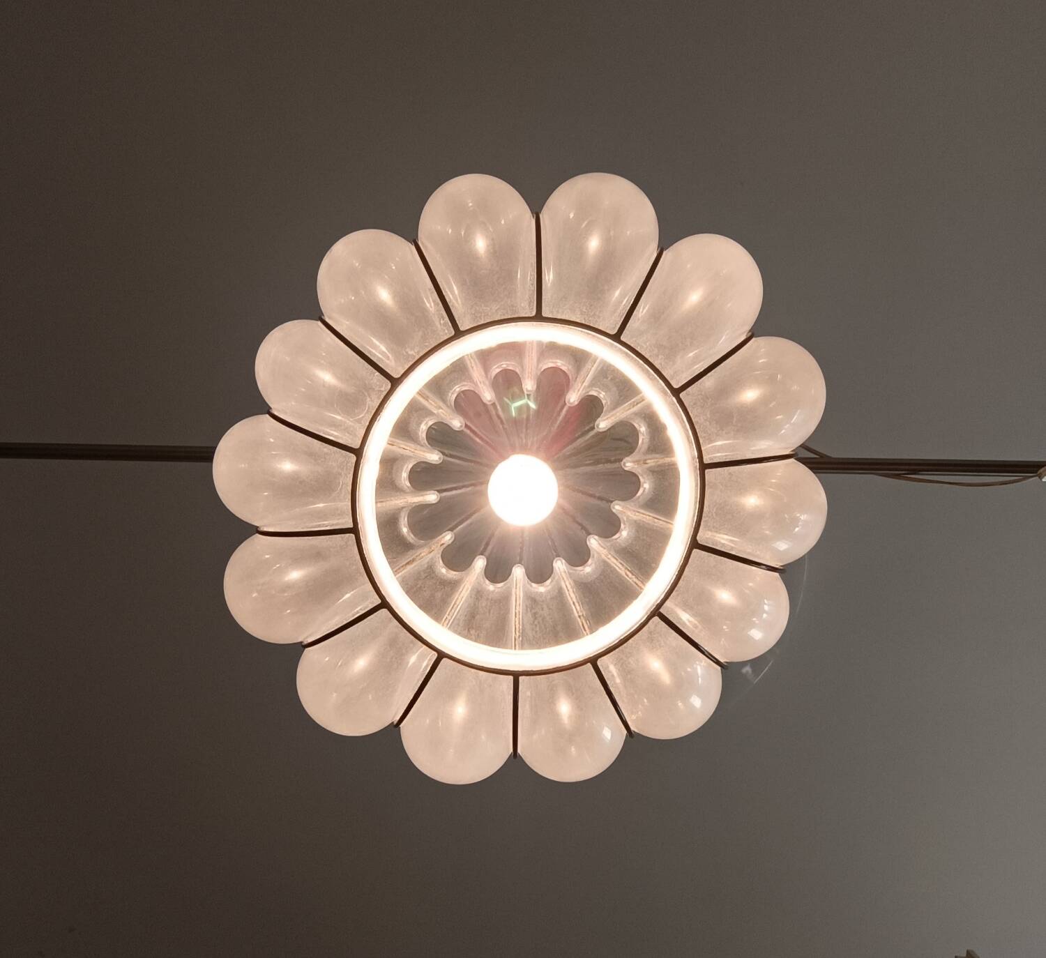 Murano lampe suspendue zucca - soufflé en cage - neuf