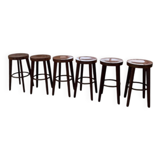 6 tabourets hauts vintage Baumann