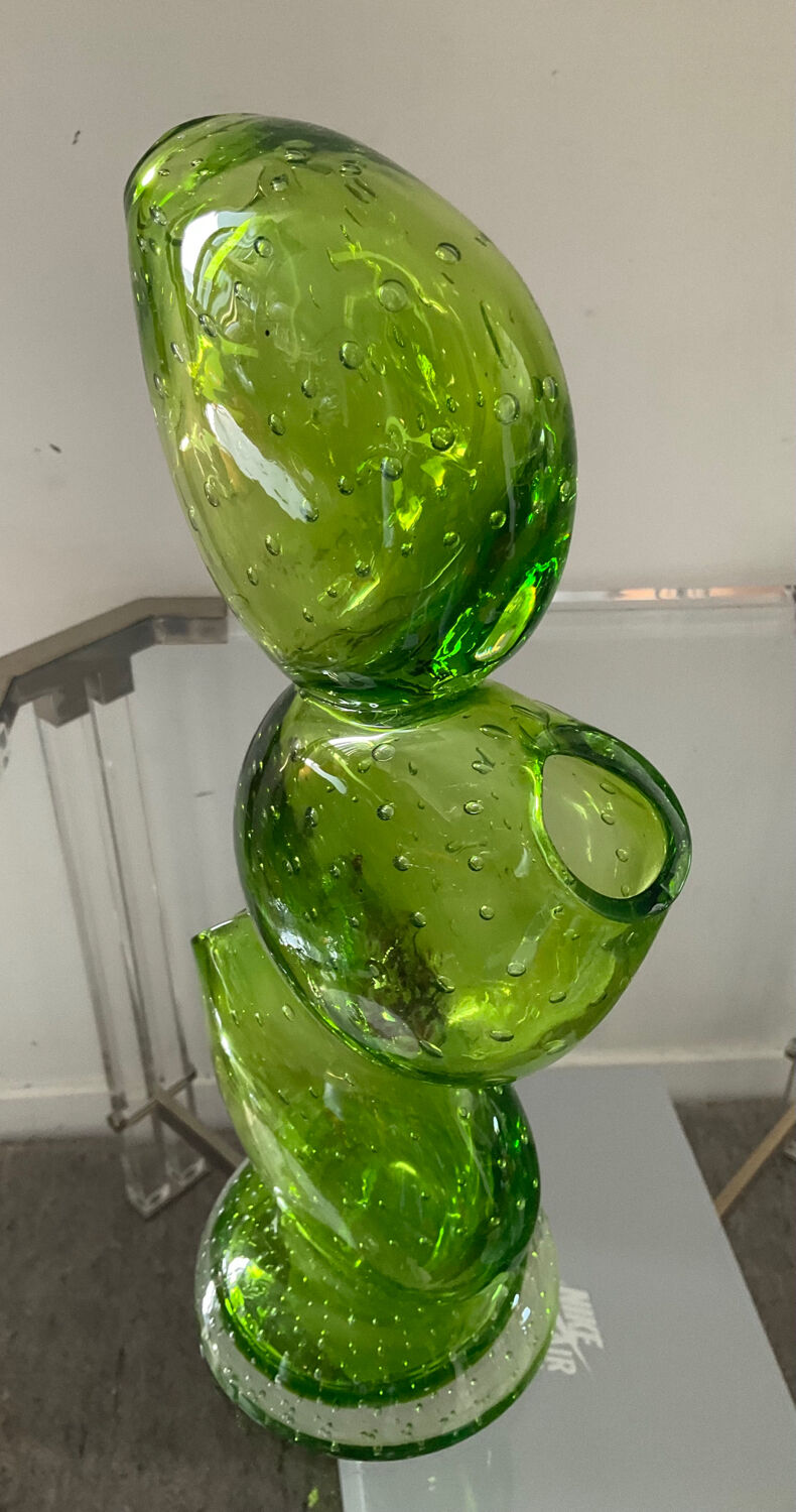 Vintage soliflore vase in bubbled glass paste