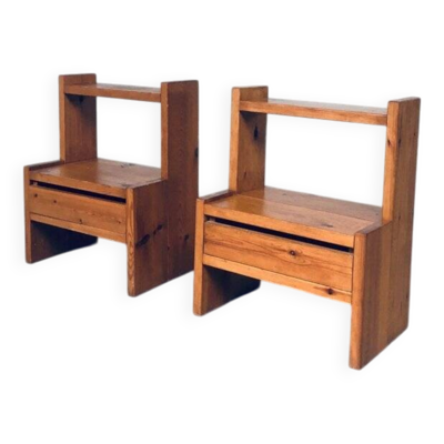 Mid-Century Scandinavian Pine Bedside Tables, Sweden, 1960s, Set of 2