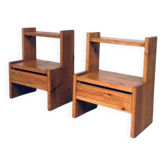 Mid-Century Scandinavian Pine Bedside Tables, Sweden, 1960s, Set of 2