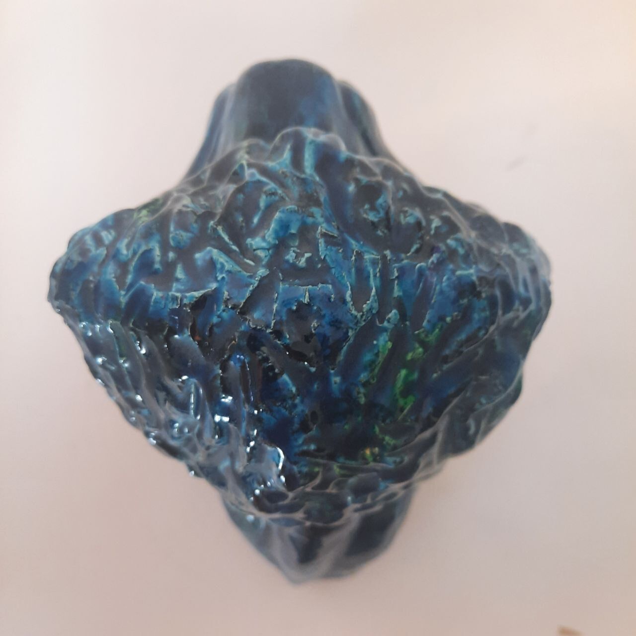 Lion statue, vintage, design Aldo Londi for Bitossi, Rimini blue series.
