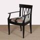 Bridge armchair in wood and leather, work from the early 20th century.