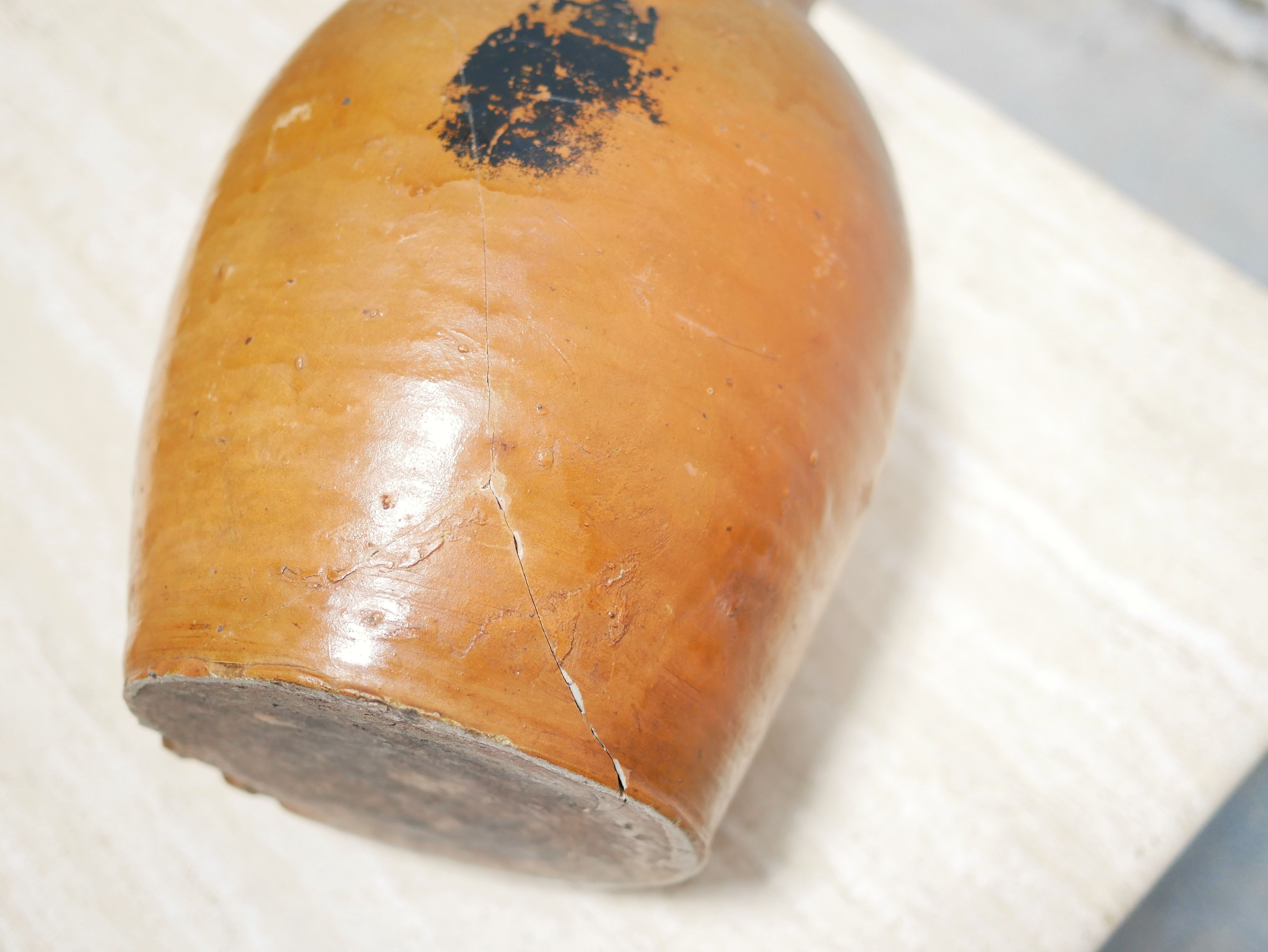 Pot à lait vintage en terre cuite vernissée