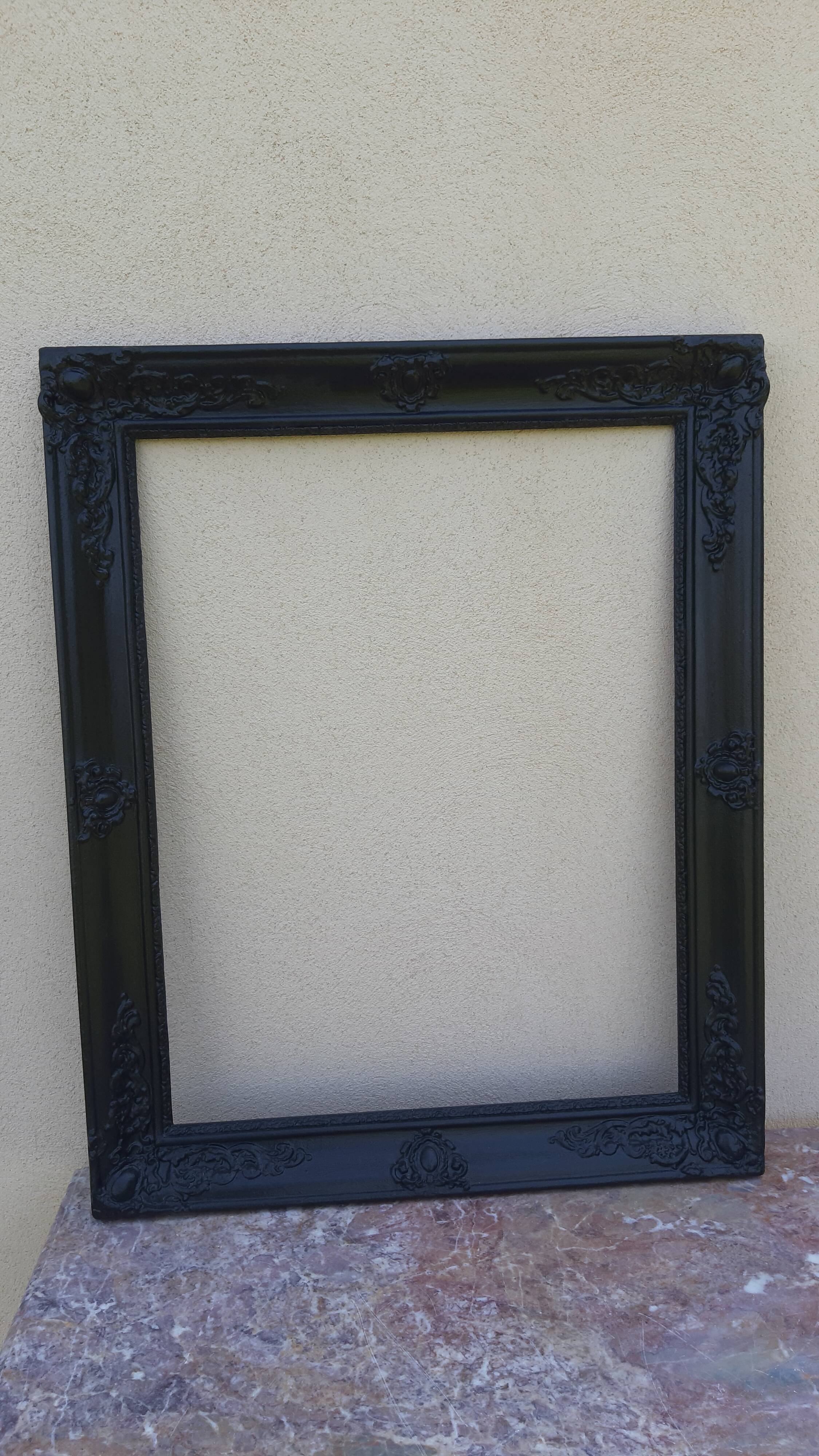 Black carved old frame