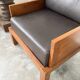 Modernist armchair in exotic wood and leather