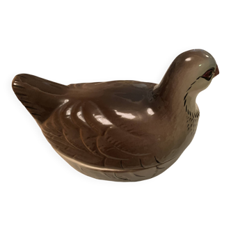 Vintage ceramic partridge terrine