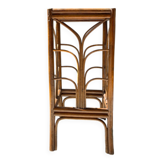 Vintage rattan plant stand in Art Deco style