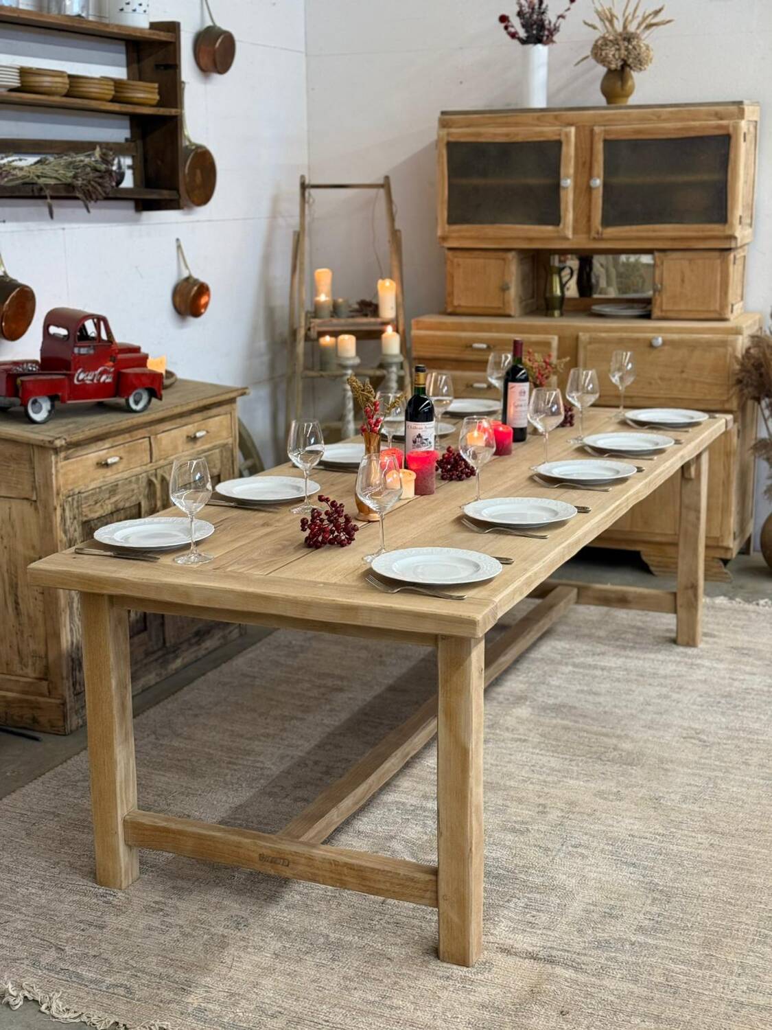 large solid oak farmhouse table