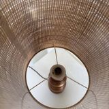 1950s turned oak wood table lamp