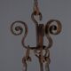 Antique wrought iron chandelier with 7 lights, Italy, 19th century.
