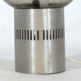 Stilux Milano, Mid-century aluminum and bullicante glass table lamp