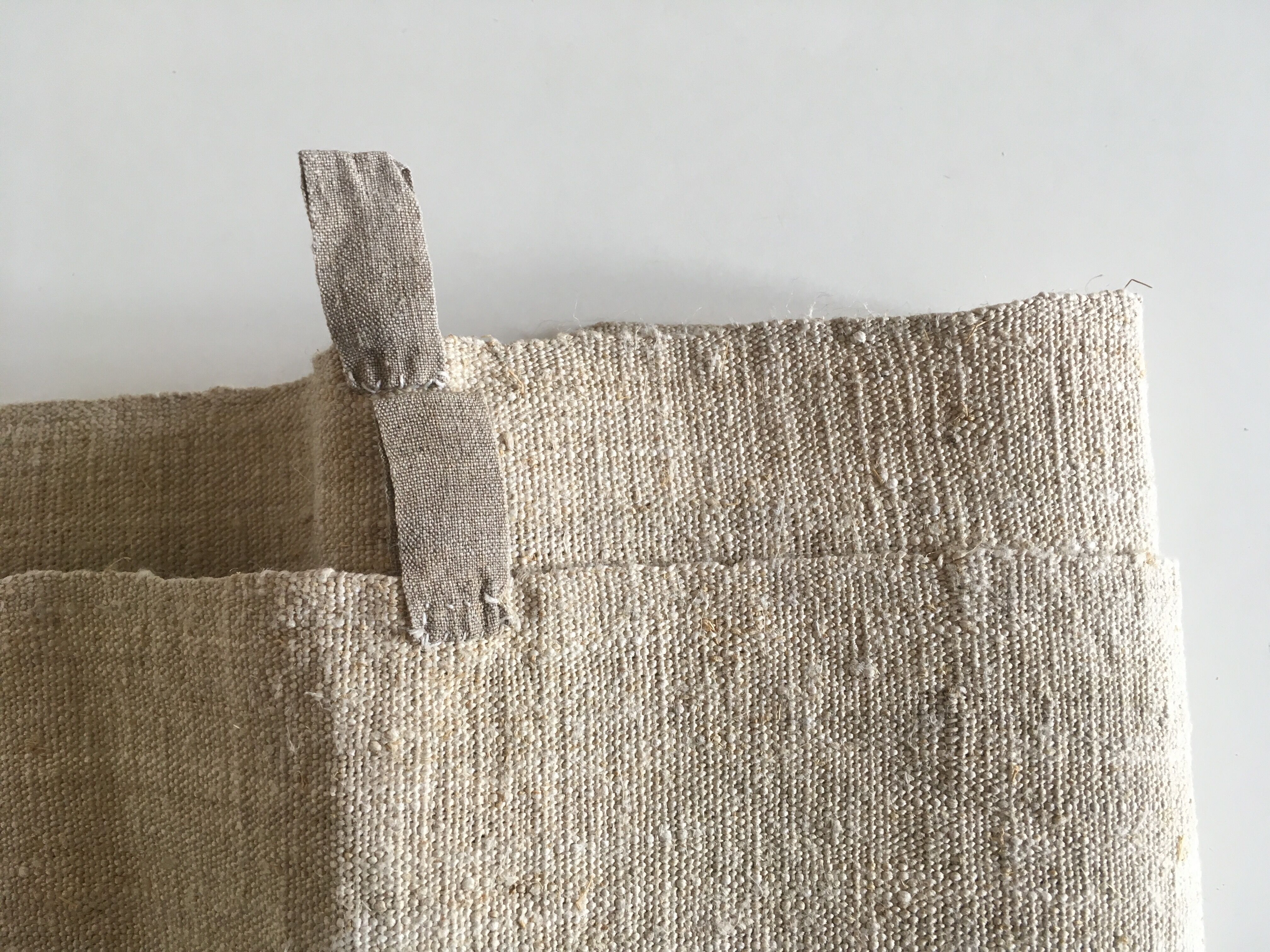 Raw hemp cloth table 19th L120cm