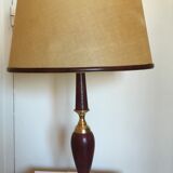 Leather-wrapped foot office or lounge lamp
