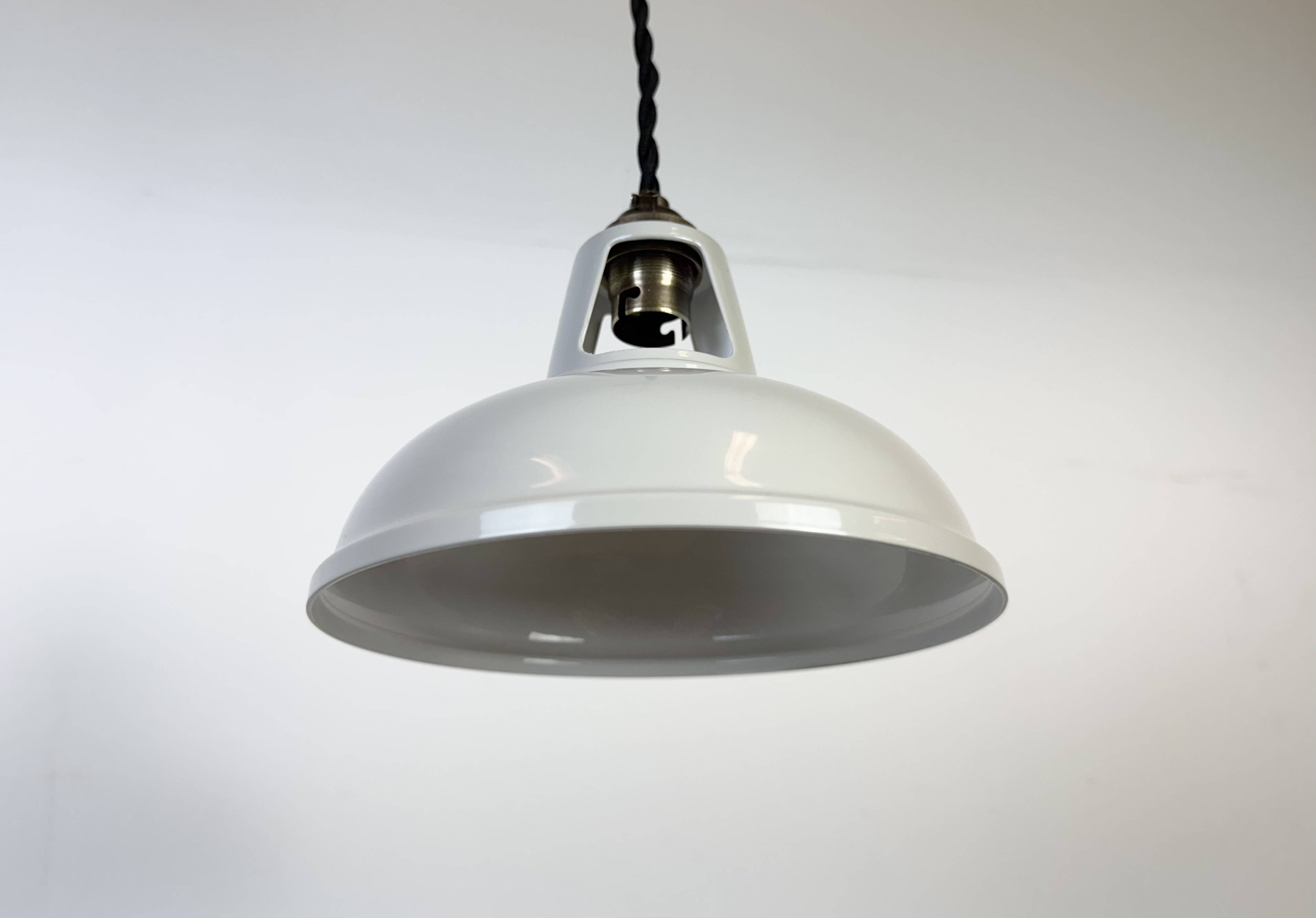 Vintage Industrial Beige Painted Ceiling Lamp, 2000s