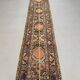 Tapis tribal vintage en laine, turc, étroit, en détresse, 383x66 cm