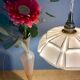 Suspension abat-jour vintage art déco en opaline rose