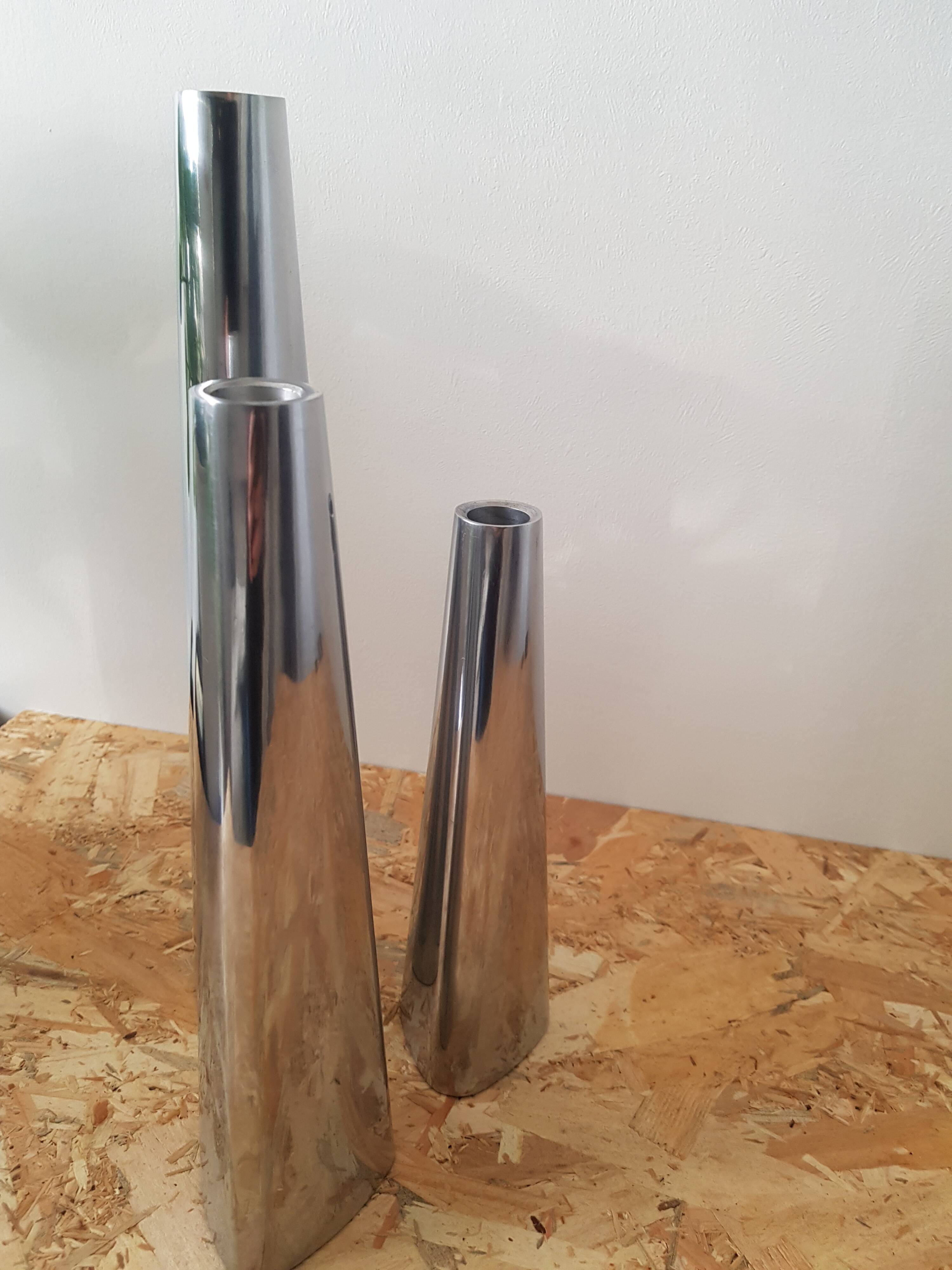 Aluminum candle holder set