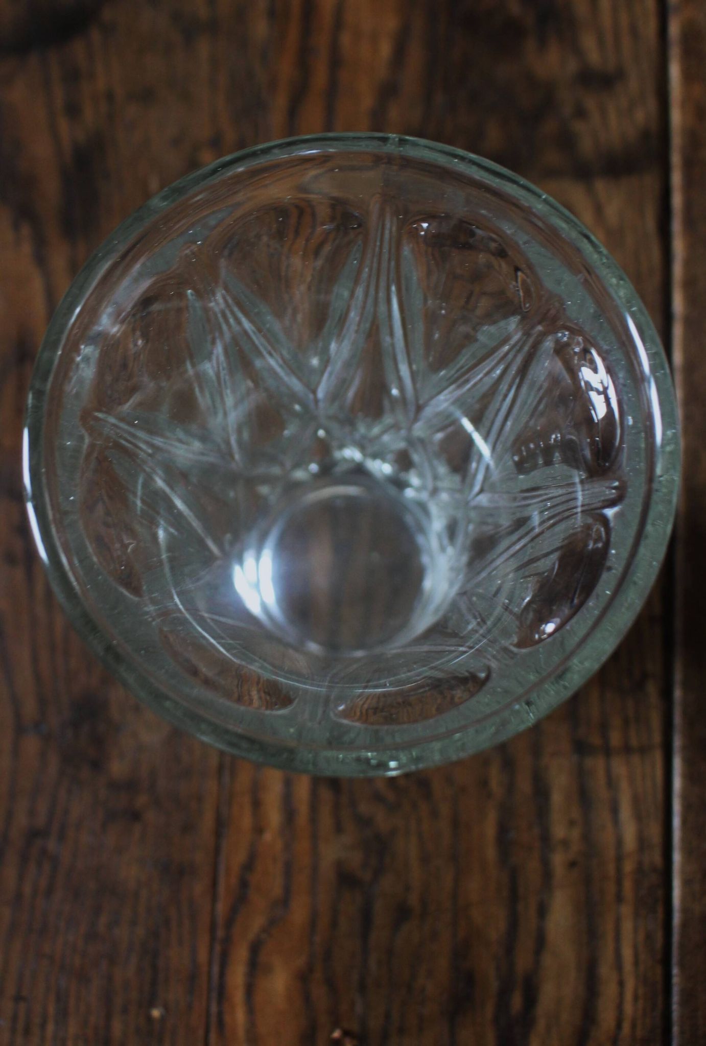 Cut glass vase, flared, vintage triangles and diamonds