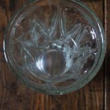 Cut glass vase, flared, vintage triangles and diamonds