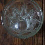 Cut glass vase, flared, vintage triangles and diamonds