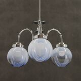 1960s Chrome Plated Chandelier with Murano Glass, Italy
