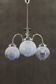 1960s Chrome Plated Chandelier with Murano Glass, Italy