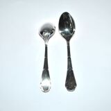 Ercuis set of 2 moka teaspoons Trianon in silver-plated metal with crossed ribbon 11 cm