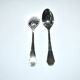 Ercuis lot de 2 cuillères à café moka Trianon en métal argenté ruban croisé 11 cm