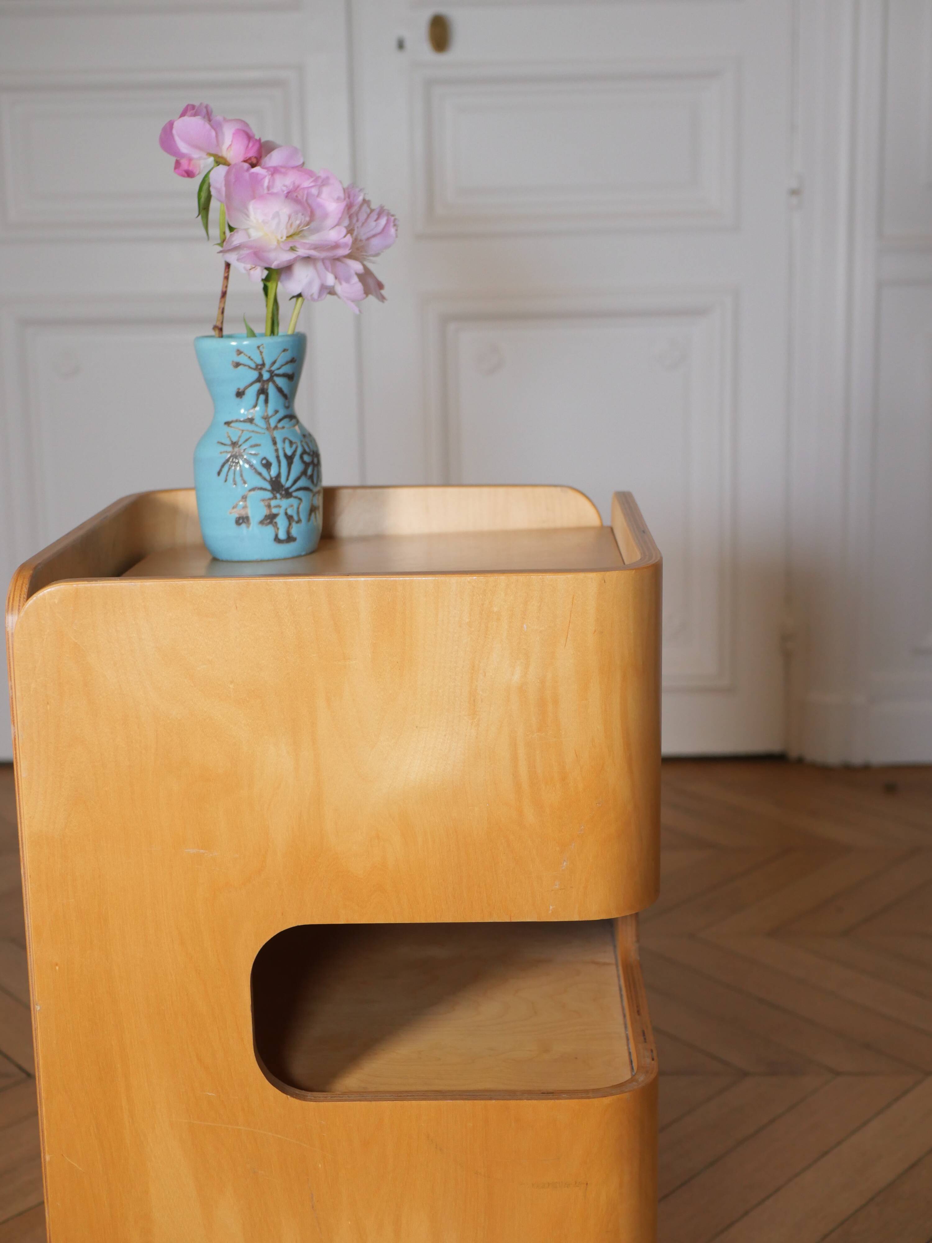 90s laminated wood folding storage unit