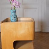 90s laminated wood folding storage unit