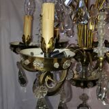 Chandelier in glass and brass 1960
