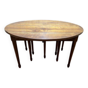 table ovale en merisier