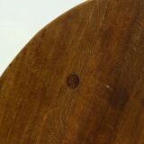 Rustic Solid Oak Round Coffee Table 1970s