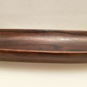 Centerpiece, canoe, wood art, jean gillon, jacaranda, vintage 70