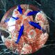 Murano glass ball paperweight Coral dolphins and fish
