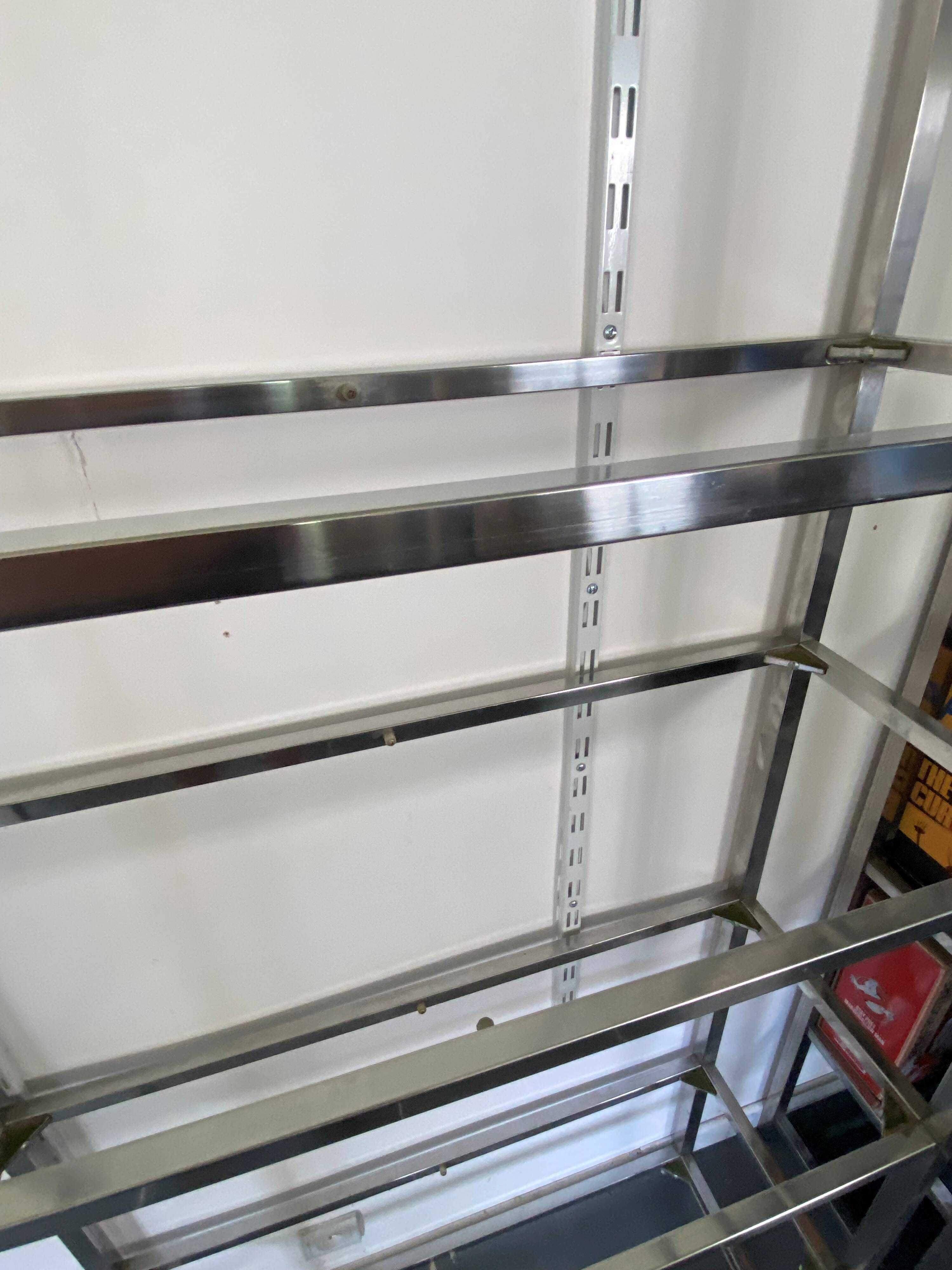 Library n2 display shelf modular wall unit glass and chrome vintage 70s