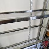 Library n2 display shelf modular wall unit glass and chrome vintage 70s